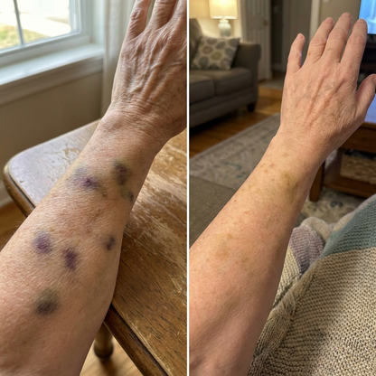 Antes y después: marcas en el antebrazo atenuadas